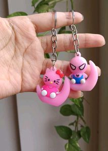 Hello Kitty & Spiderman Keychain Set