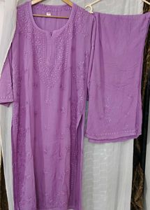 Lavender lucknowi Kurta Set