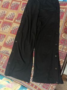Black Wide Leg Button Pants