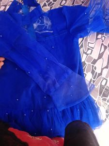 Elegant Blue Girls And women Party Dress