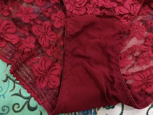 Red Floral Lace Briefs