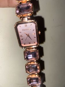 Fancy  Pink Stone Watch