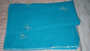 Teal Embellished Saree