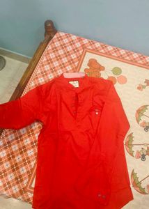 Red Cotton Kurta
