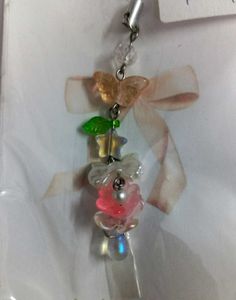 🌺🦋 Peach Flower Phone Charm with Star & Bow ⭐🎀✨