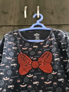 Minnie Mouse Playful Sequins Top For Girls
