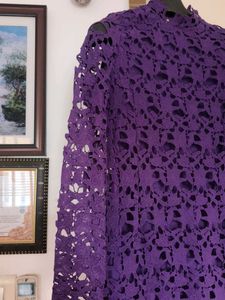 Purple Lace Long Sleeve Dress