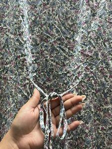 h&amp;m floral V neck back tie dress