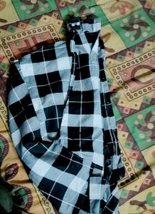 Black and White Checked Button-Down