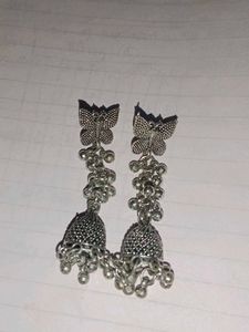 Butterfly Jhumka Earrings(oxidised)