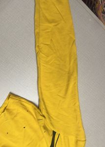 Yellow Cropped Hoodie