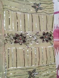 Beatiful Golden Suit With Embroidery.