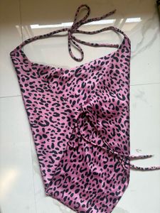 Pink Leopard Halter Top