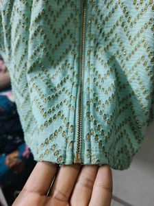 Green &amp; Gold top kum blouse