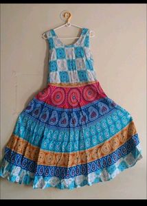 Jaipur print long sleeveless dress