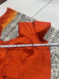 Orange Warli Print Saree
