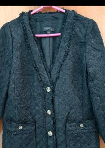 ANN TAYLOR Black Tweed Blazer