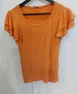 Orange Bell Sleeves Top