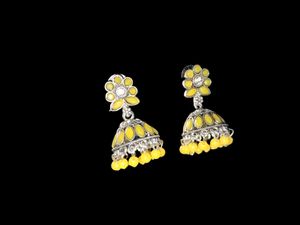 Yellow Jhumka Earrings