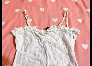 White Ruffle Trim Slip Sundress