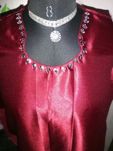 Maroon Embellished Kaftan