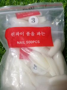 500pecs almond type full cover nail