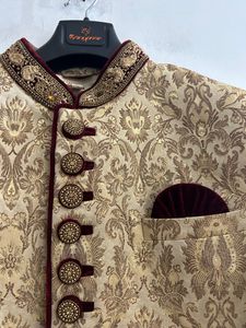 Manyavar Golden Sherwani ( Men)