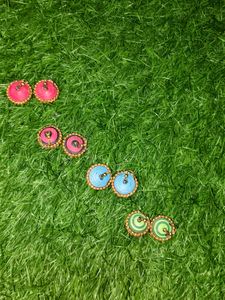 Colorful Quilled Stud Earring Set