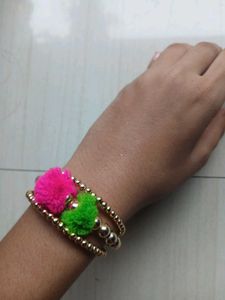 Pom-Pom Beaded Bracelet