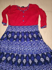 Red &amp; Blue Tiered Dress
