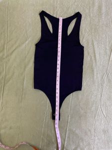 Black Stretchy Racerback Bodysuit Bust 32-34