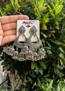 Gorgeous Oxidised Silver Dangle Earrings