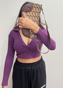 Purple Collared Top