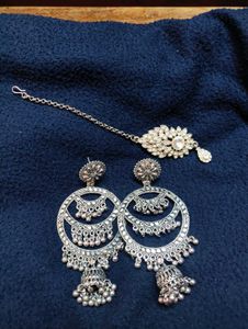 "Jhumka Combo With Maang Tikka"🥰❤️