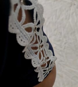 Navy Blue Top with Lace