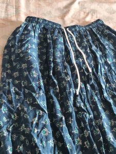 Blue Floral Print Palazzo