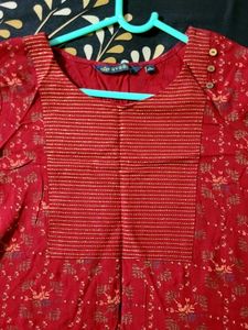 Red Floral Print Kurti