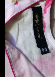 White And Pink Floral Gown, Ethnic Wear