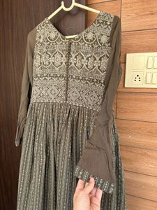 ethnic heavy embodiery georgette gown