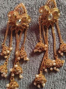 Gold Tone Jhumka Earrings