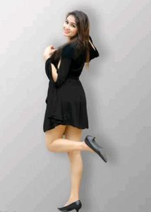Black Mini Wrap Dress