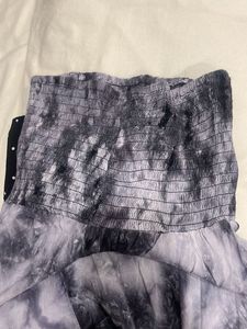 Tie-Dye Strapless Midi Dress