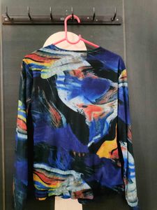 Super Stylish Marble Print Mesh Top
