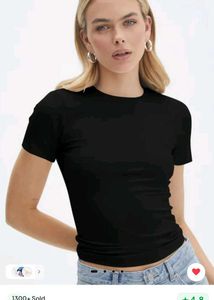 Black Newme Basic Tee