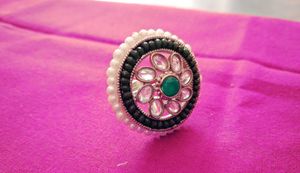 Pearl Free Size Sliver Finger Ring 💍