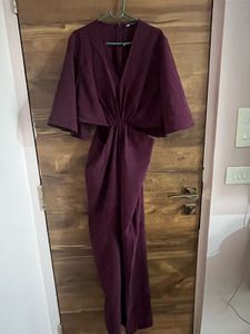 Zara Cut Out Jumpsuit- Aubergine