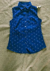 Anchor Print Sleeveless Top