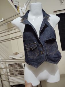 Denim Vest with Pockets