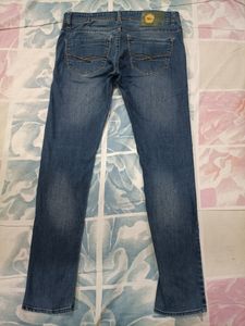 Men&#39;s Dark Blue Low-Rise Slim Fit Jeans