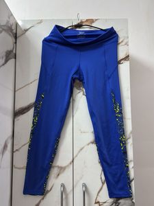Blue Printed Leggings